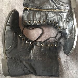 Black combat boots